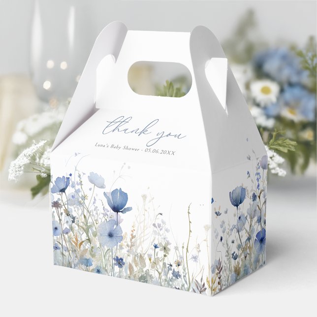 Blå Baby i bloom Wildblomme Baby Shower Gable Presentaskar (Skapare uppladdad)