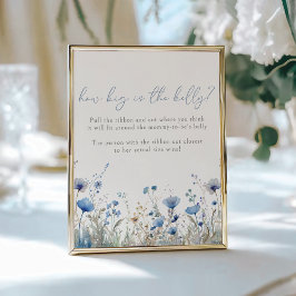 Blå Baby i Bloom Wildblomme Belly Guessing Game Poster