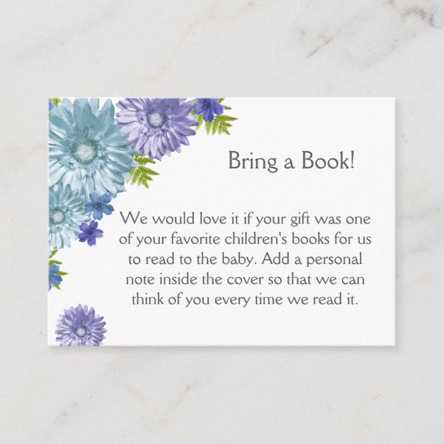 Blå Baby i blooms dagbok för Brunch tar en Bok Tilläggskort (Framsida)