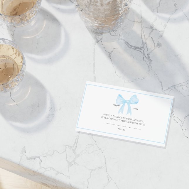 Blå Baby Shower Blöja Lotteri Kort – Utskriftbart (Skapare uppladdad)