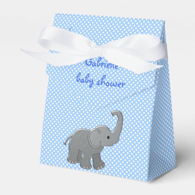 blå babydusch elefant presentaskar (Framsidan Sidan)