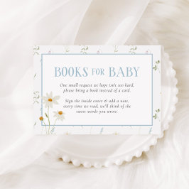 Blå babyskor Vår Blommigt Bow Diaper Raffle Tilläggskort