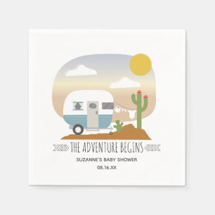 Blå babystövel för Desert Camper Clothesline Blue Pappersservett