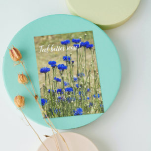 Blå bachelor Buttons Blommigt, gör bra ifrån Kort