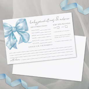 Blå båge Baby Shower Rådgivning Förutsägelsekort