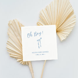 Blå båge, pojkar, babyduschnapkin pappersservett