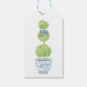 Blå båge Topiary presentkort Chinoiserie Presentetikett