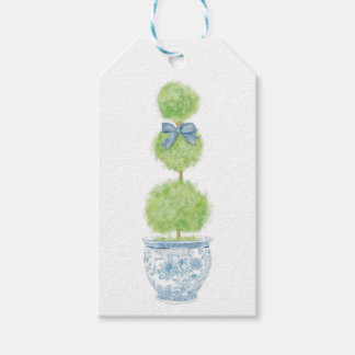 Blå båge Topiary presentkort Chinoiserie Presentetikett