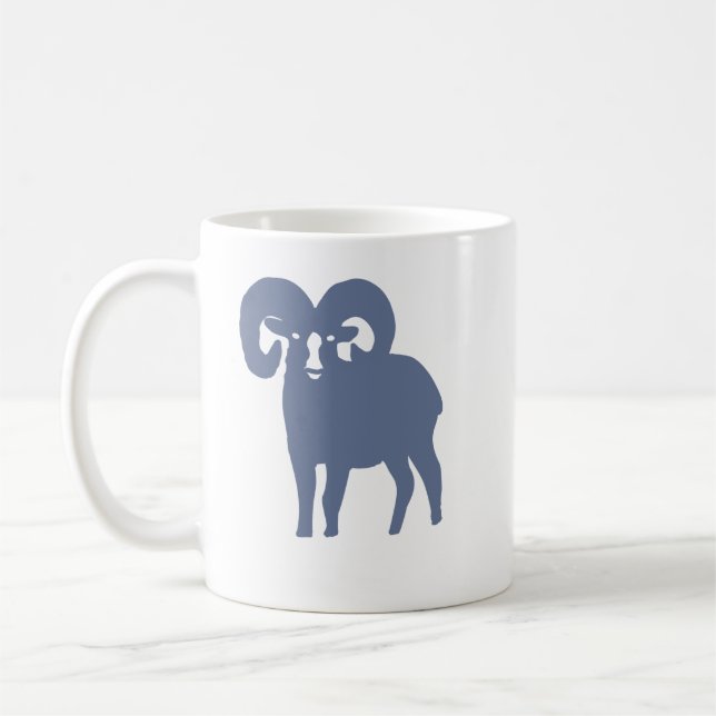 Blå bagge siluett Väduren kaffemugg (Vänster)