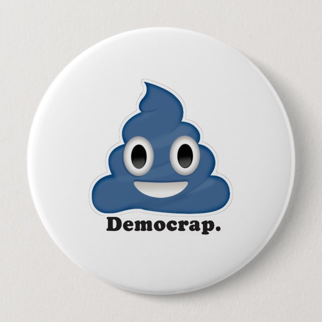 Blå bajs Democrap - Knapp (Framsida)