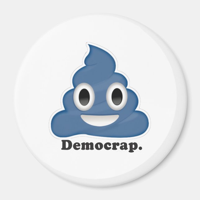 Blå Bajs Demokratt - Magnet (Framsidan)