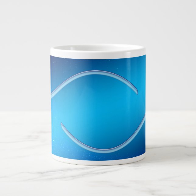 Blå Bakgrund Abstrakt Design Banner Jumbo Mugg (Framsidan)