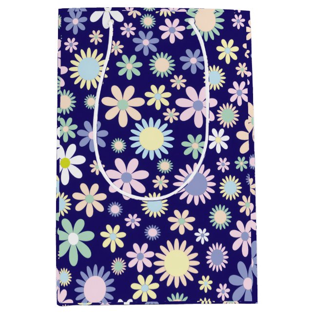 Blå Bakgrund Blommönster (Framsidan)