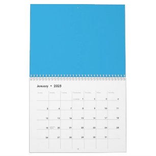 blå bakgrund med en svart och vit katt kalender