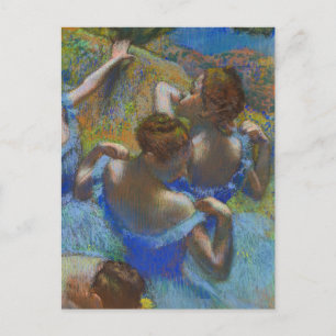 Blå balettdansare Edgar Degas Vykort