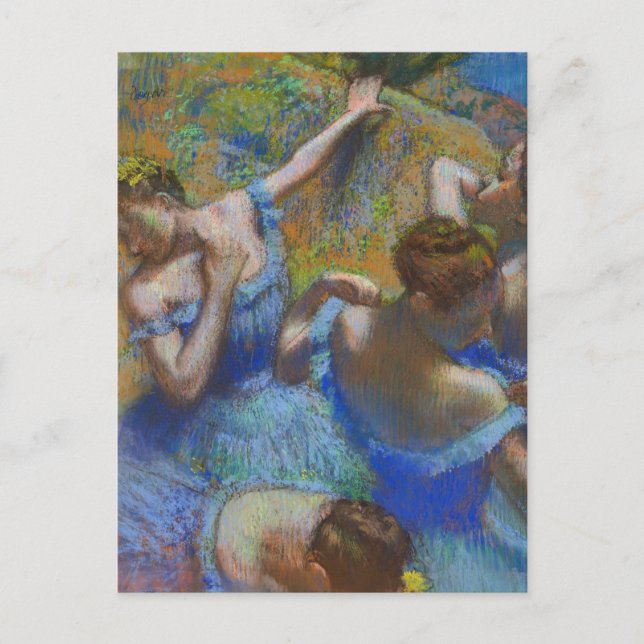 Blå balettdansare Edgar Degas Vykort (Framsida)