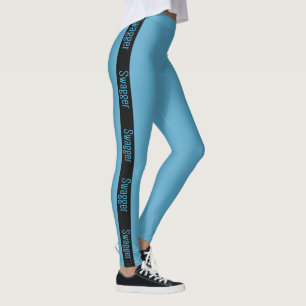 Blå baljgods, yoga byxor, aktiv duk leggings