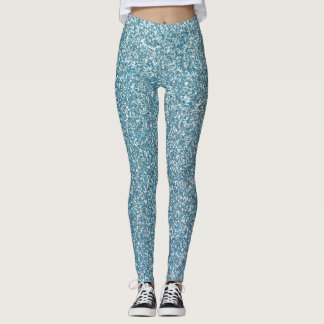 Blå baljväxter av glitter leggings