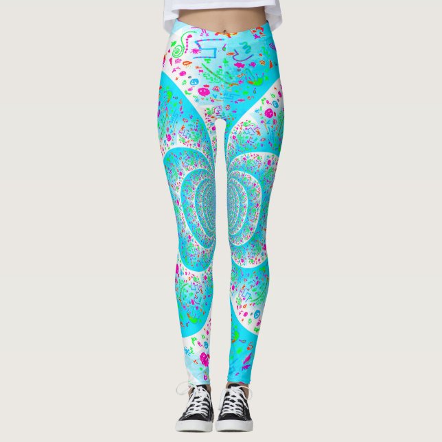Blå baljväxter av Spiral Leggings (Framsida)