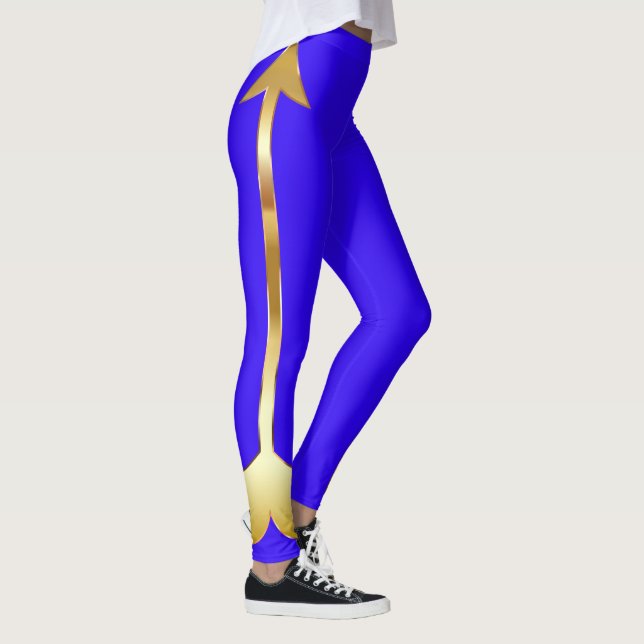 Blå baljväxter i guld leggings (Höger)