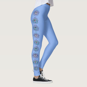 Blå baljväxter i tredje Ögat Andlig Leggings