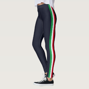 Blå baljväxter vid sportsidan Rand - blått skinn V Leggings