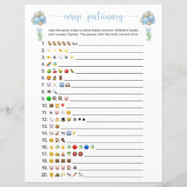 Blå Ballonger Emoji Böcker Baby Shower Lek