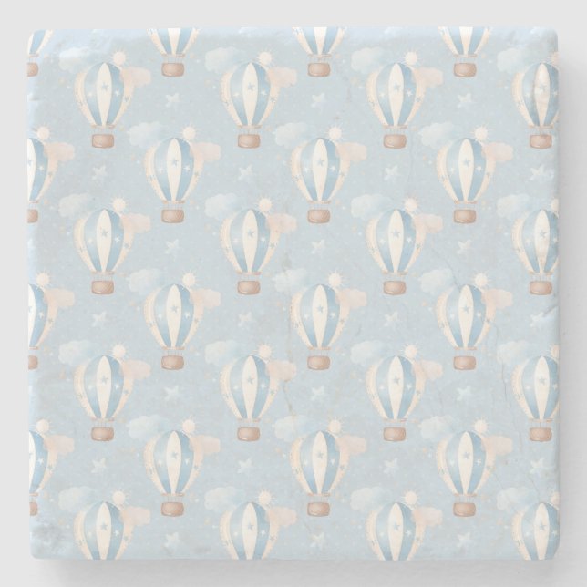 Blå ballonger Mönster Stenunderlägg (Framsidan)