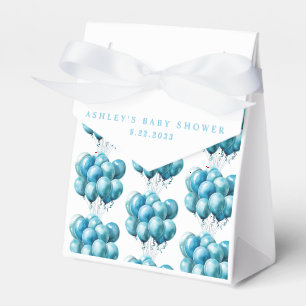 Blå ballonger Vattenfärg Pojke Bebisshower Presentaskar