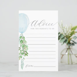 Blå ballongråd Önskemål för Baby-kort