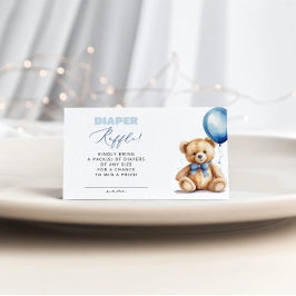 Blå ballongskena Raffle Boy Shower Tilläggskort