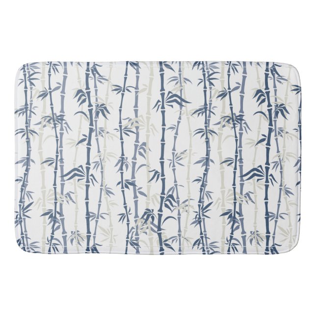 Blå bambu Mönster-bathmat Badrumsmatta (Framsidan)