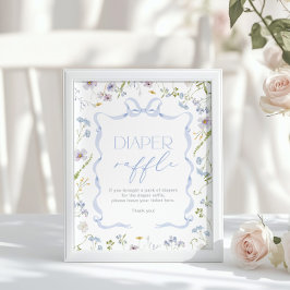 Blå band av Wildblomma Diaper Raffle Poster