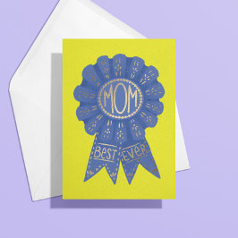 Blå band Bästa någonsin Mamma Mors dag Kort
