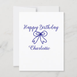 Blå band CUTIE ADD NAMN BABY födelsedag  Vykort