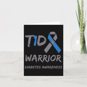 Blå band för diabetesmedvetande av typ 1-typ kort
