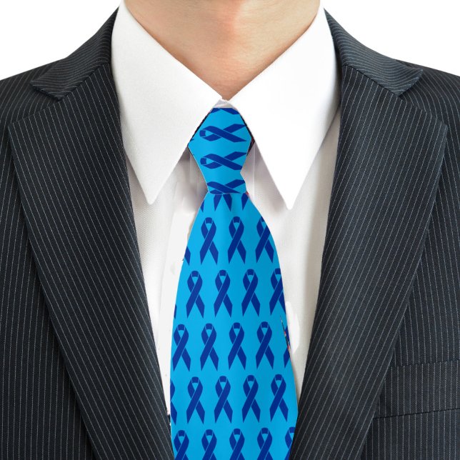 Blå band för medvetenhet om Colon Cancer Slips (Colon Cancer Awareness Blue Ribbon Neck Tie)