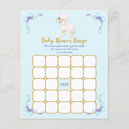 Blå band Little Lamb Baby Shower Bingo Game
