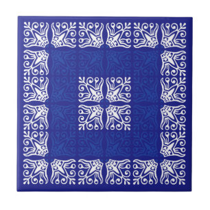 Blå Bandana-design Kakelplatta