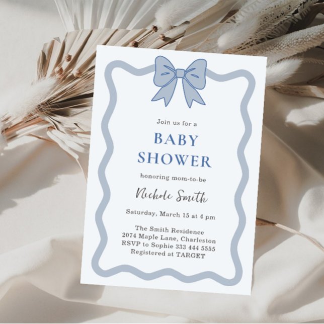 Blå banderoll baby shower inbjudan (Skapare uppladdad)