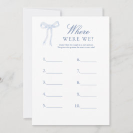 Blå bänk där vi gissade att Möhippa spel Inbjudningar