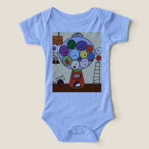 “Blå barnbodys med färgglada ballongillustrationer T Shirt