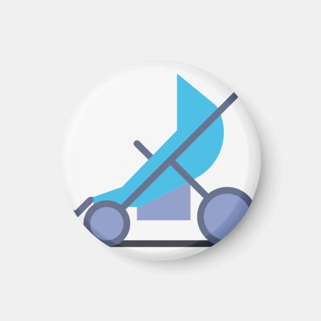 blå barnvagn magnet (Framsidan)