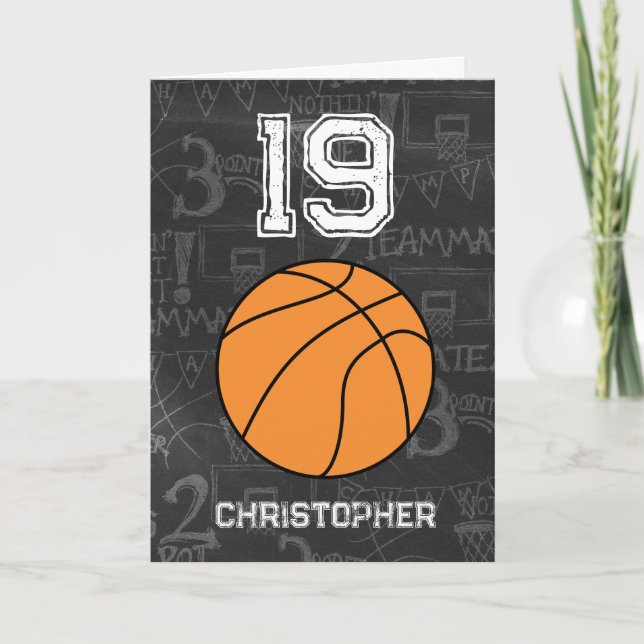 Blå basket 19-årsdag kort (Framsida)