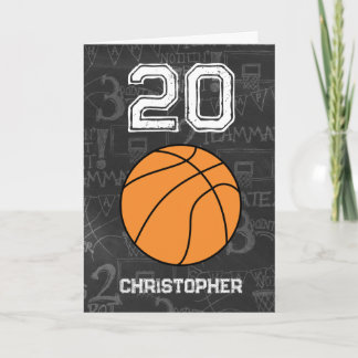 Blå basket glad 20-årsdag kort