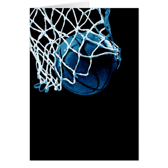 Blå basketboll hälsningskort (Framsidan)