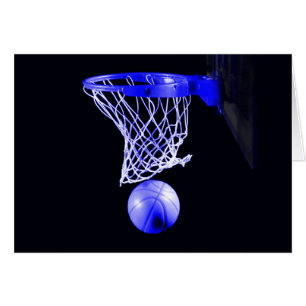 Blå basketboll hälsningskort