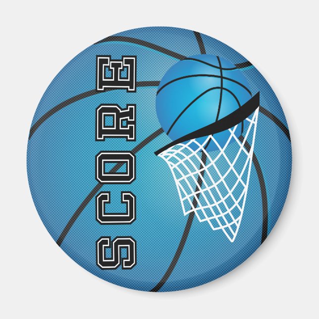 Blå basketboll magnet (Framsidan)