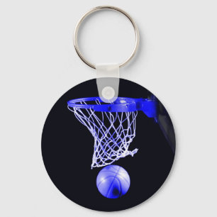 Blå basketboll - nyckelkedja nyckelring