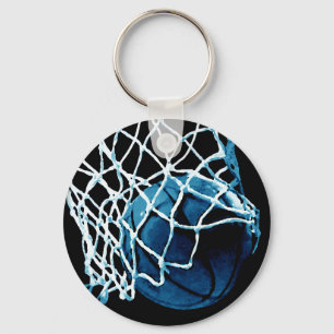 Blå basketboll nyckelring
